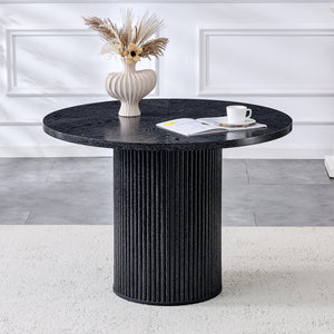 Modern Spliced Circular Dining Table with 42 Inch Diameter
