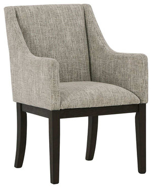 Burkhaus - Dining UPH Arm Chair (Set of 2) - Beige / Dark Brown - Best Buy Furniture