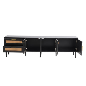 TV Stand With App-Controlled LED Lights, 2 Drawers & Door Storage