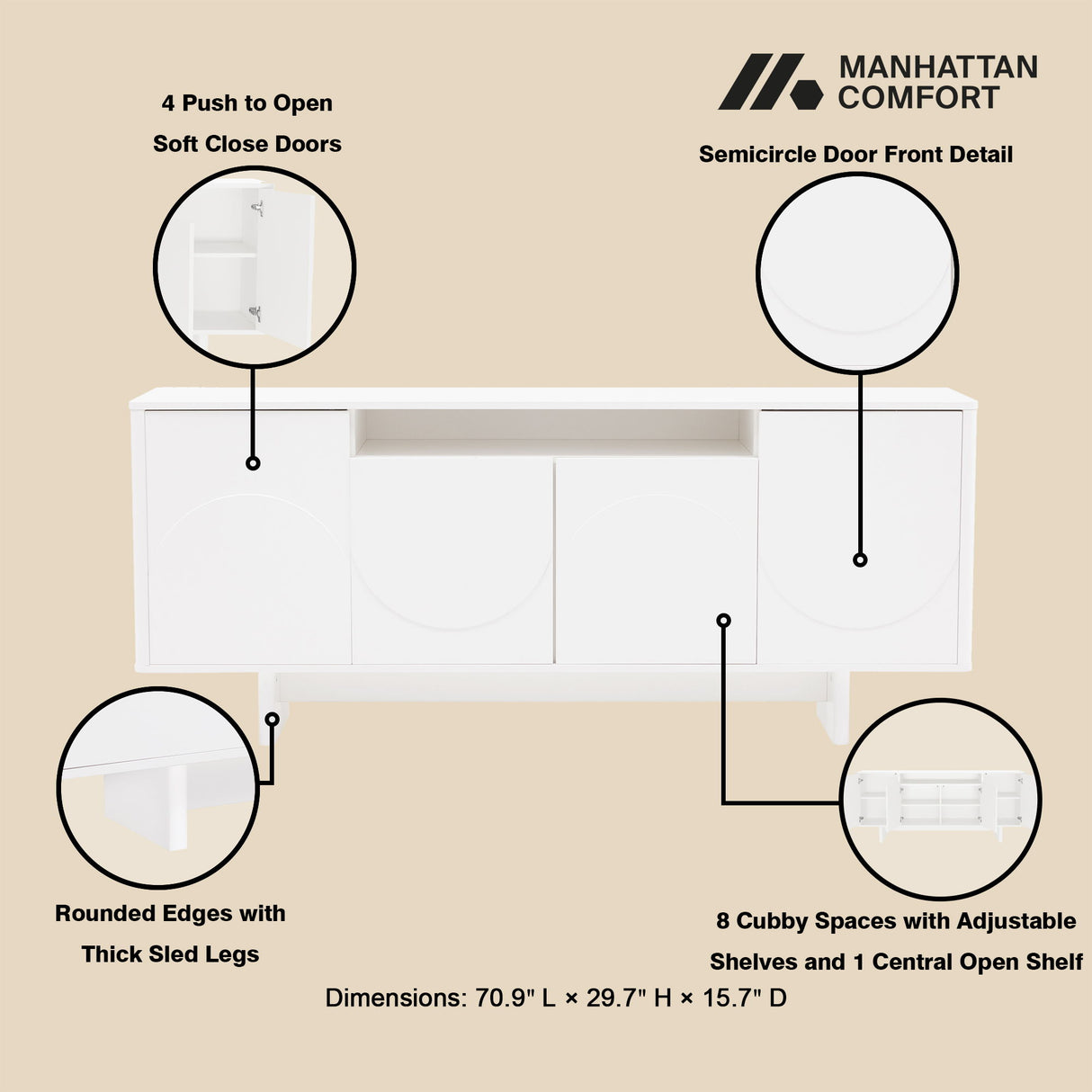 Ella - Sideboard With Adjustable Shelves