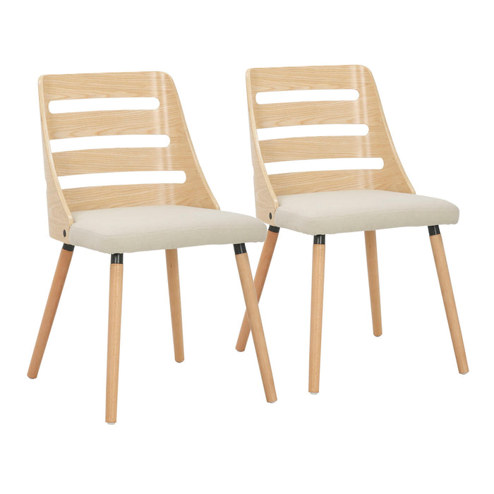 Mid Century Modern Dining Chair with Cushioned Seat - Light or Dark Brown