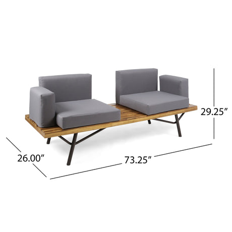 2 Piece Patio Set With Loveseat And Coffee Table - Natural / Dark Gray - Best Buy Furniture