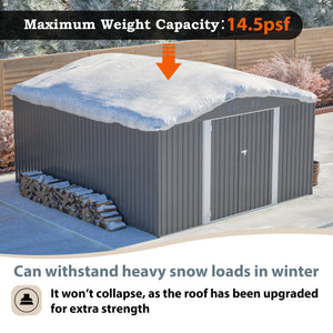 12×14 ft Outdoor Metal Storage Shed