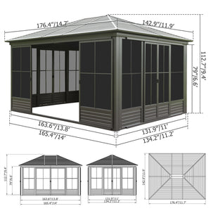 12x14FT Outdoor Sunroom Gazebo
