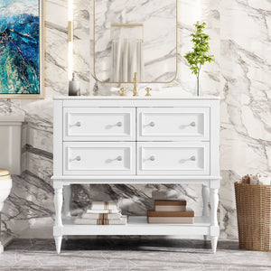 Bathroom Vanity Cabinet With Undermount Sink, 4 Drawer Set