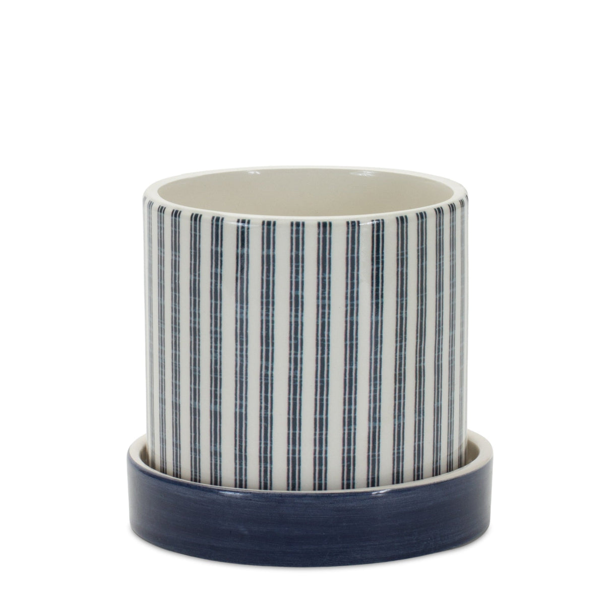 Geometric Pattern Planter with Plate (Set of 2)