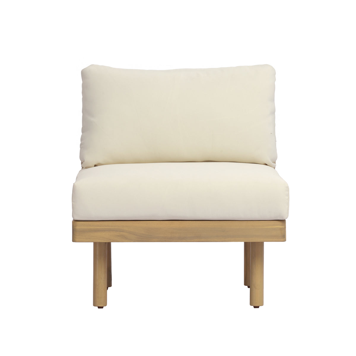 6-Piece Acacia Wood L-Shaped Modular Outdoor Sofa Set
