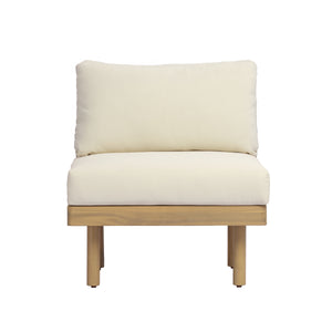 6-Piece Acacia Wood L-Shaped Modular Outdoor Sofa Set