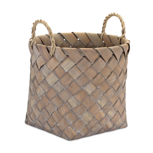 Natural Woven Wicker Basket with Handles (Set of 3)