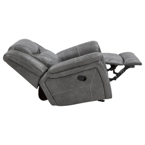 Encino - Upholstered Padded Arm Glider Recliner - Gray