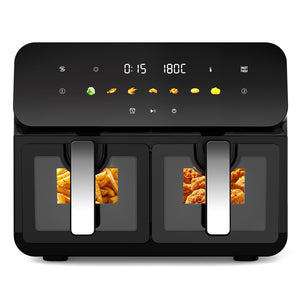10QT Dual Air Fryer with Double Basket and Digital Touchscreen Control