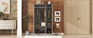3 Door Shutter Wardrobe With Shelves