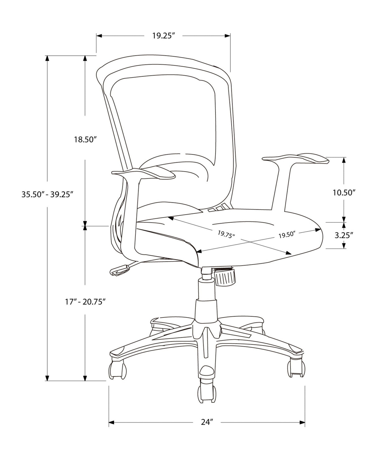Office Chair, Adjustable Height, Swivel, Ergonomic, Armrests, Mesh - Black - Best Buy Furniture