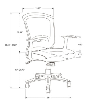 Office Chair, Adjustable Height, Swivel, Ergonomic, Armrests, Mesh - Black - Best Buy Furniture