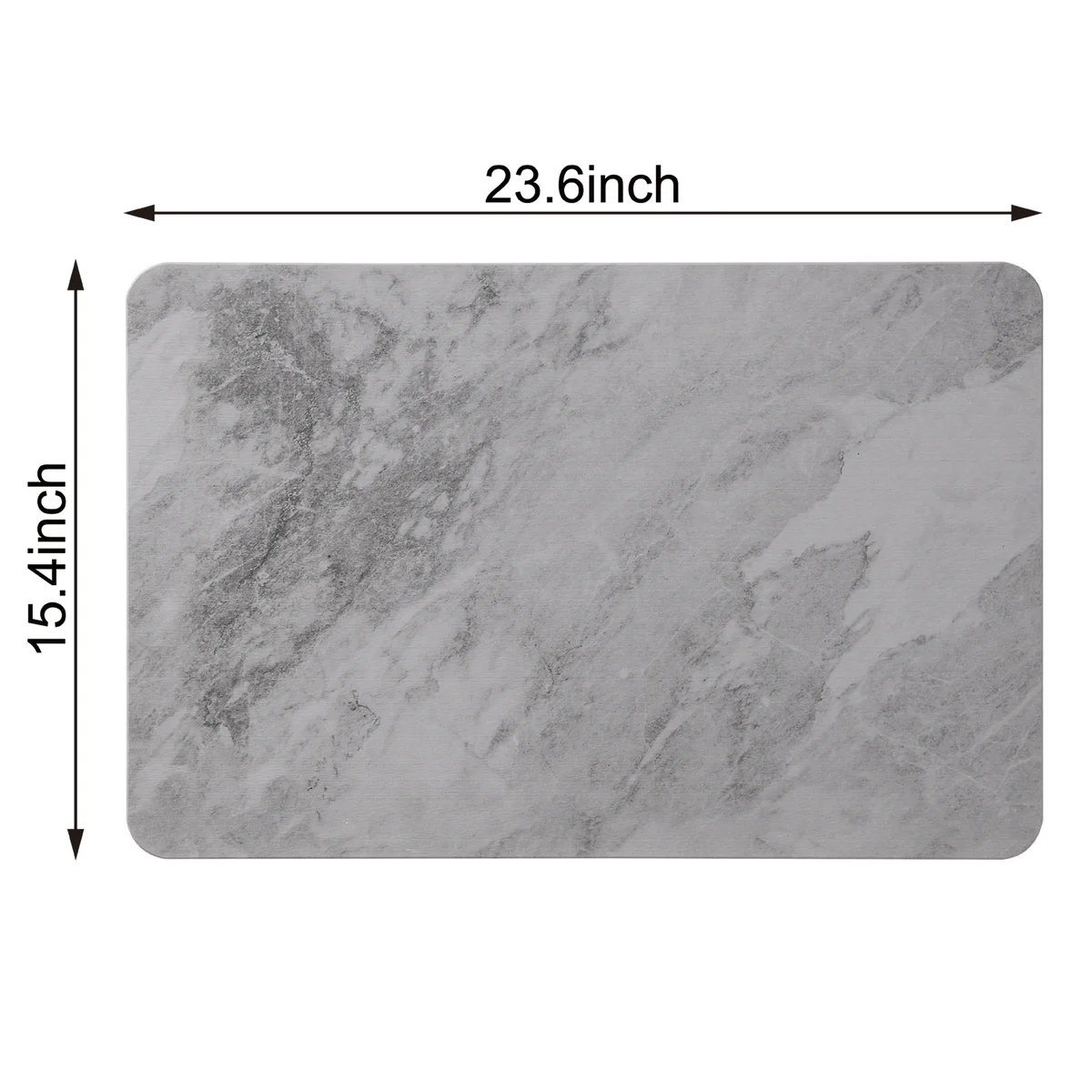 4 Colors! - 24'' x 15'' Diatomaceous Quick Drying Stone Bath Mat