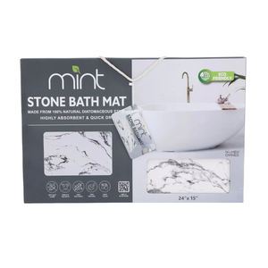 4 Colors! - 24'' x 15'' Diatomaceous Quick Drying Stone Bath Mat