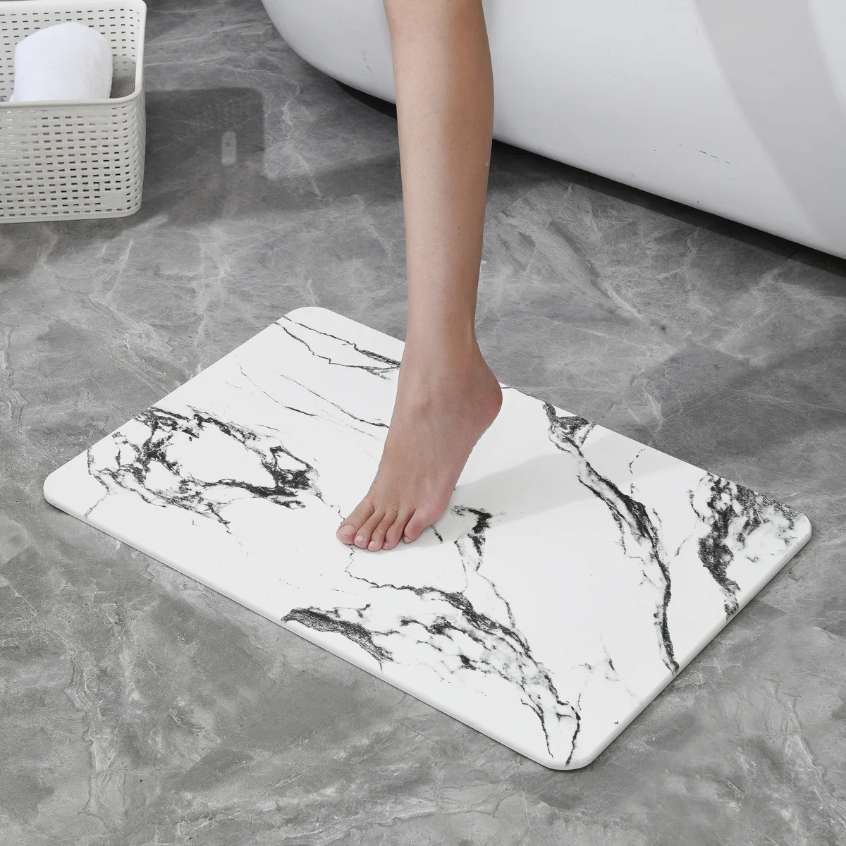 4 Colors! - 24'' x 15'' Diatomaceous Quick Drying Stone Bath Mat