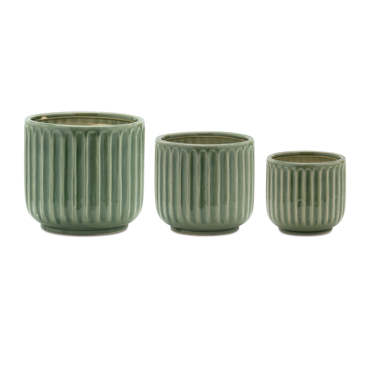 Green-Ribbed-Terra-Cotta-Pot-Planter-(Set-of-3)-Pots-&-Planters