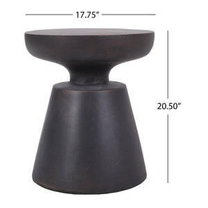 Outdoor Lightweight Concrete End Table With Half Sphere Top - Copper - Best Buy Furniture