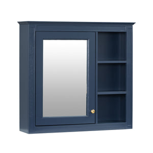 Bathroom Vanity With Top Sink, 2 Doors And 3 Drawers, Freestanding Set With Mirror Cabinet