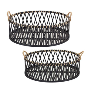 Round-Woven-Bamboo-Trays-with-Rattan-Handle-Accent-(Set-of-2)-Serving-Trays