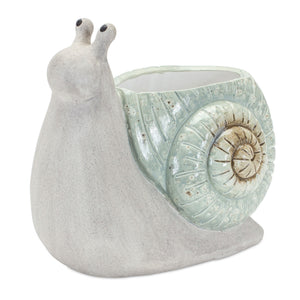 Whimsical Terra Cotta Garden Snail Planter (Set of 2)