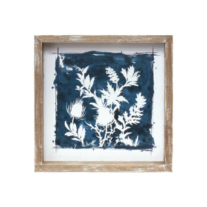 Wood Framed Floral Outline Print (Set of 6)