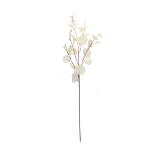 Ivory Silver Dollar Eucalyptus Leaf Spray (Set of 6)