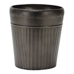 Pewter Metal Planter with Tapered Design (Set of 3)