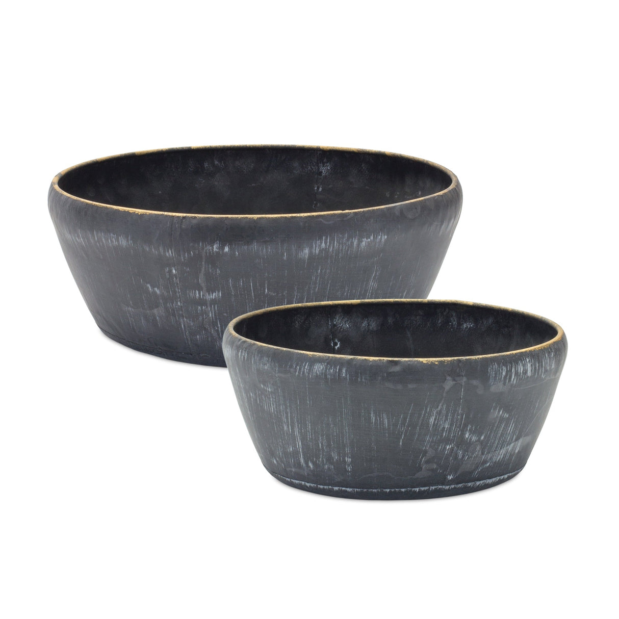 Round-Distressed-Metal-Planter-with-Gold-Accent-(Set-of-2)-Pots-&-Planters