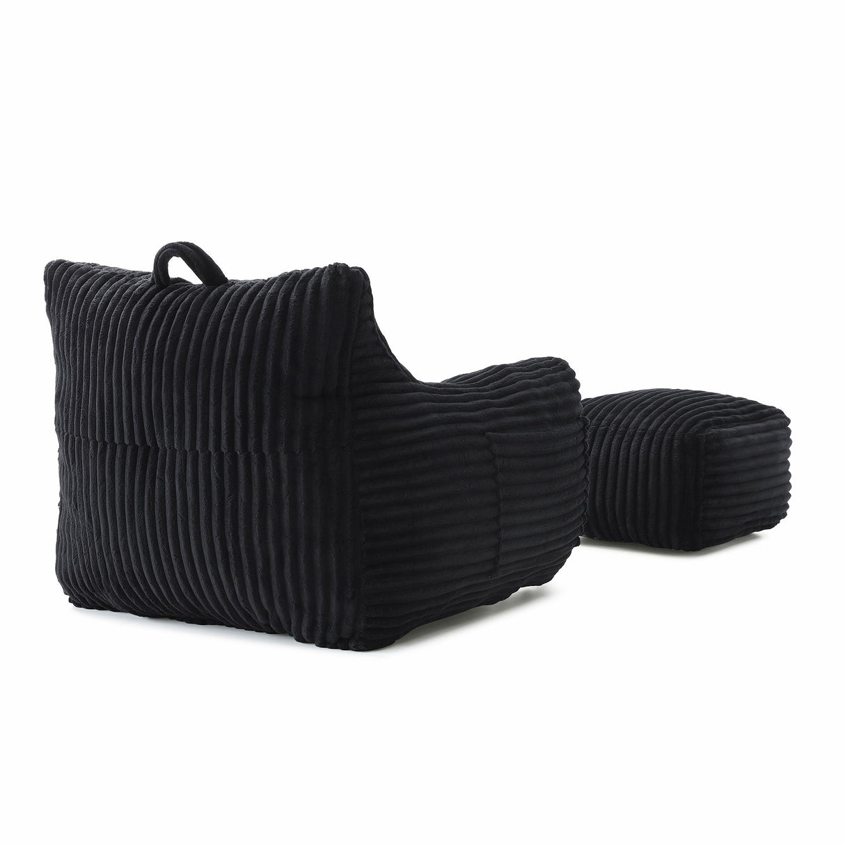 Giant Bean Bag Chair With Armrests And Footstool