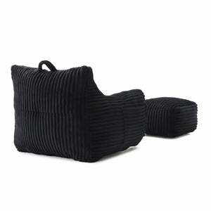Giant Bean Bag Chair With Armrests And Footstool