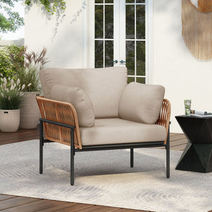 Rope Lounge Chair With Cushions For Modern Spaces