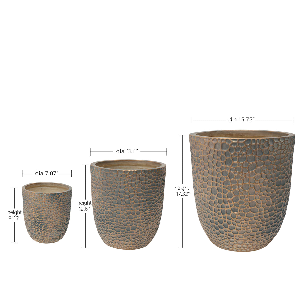 Large Outdoor Indoor Planter Set of 3