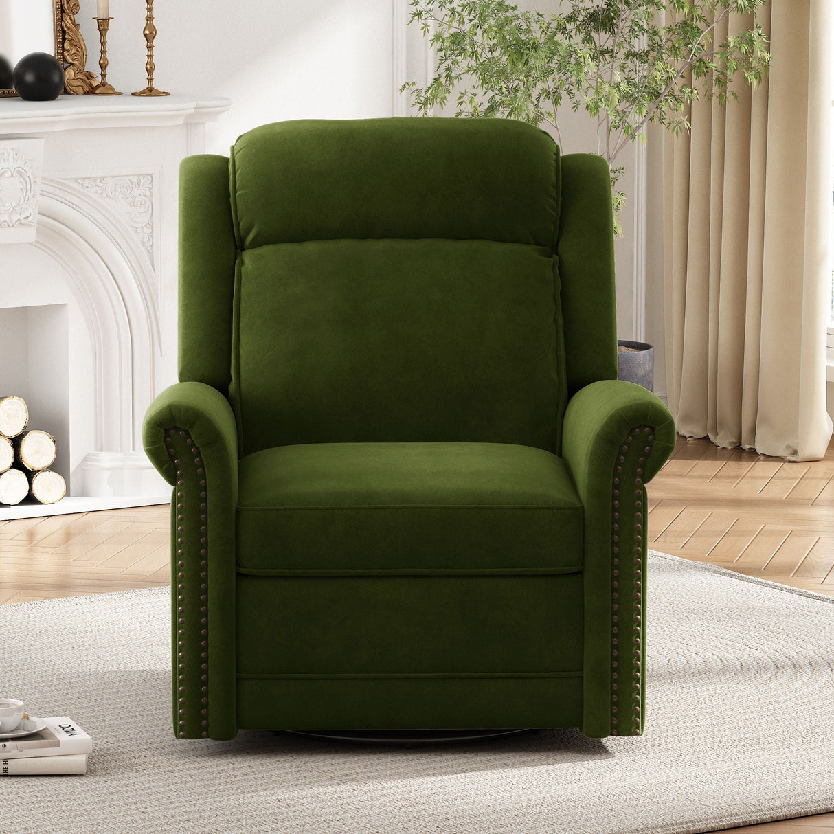 360 Degrees Swivel Recliner Manual Rocking Recliner Home With Adjustable Backrest - Best Buy Furniture