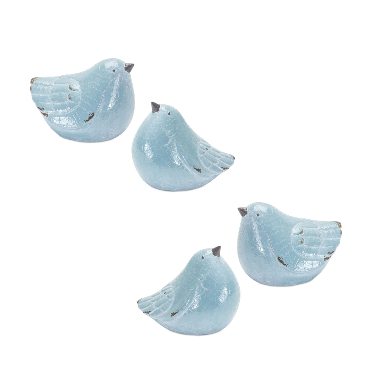 Cracked-Terra-Cotta-Bird-Figurine-with-Distressed-Finish-(Set-of-4)-Figurines