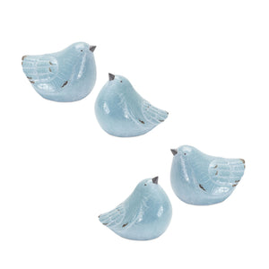 Cracked-Terra-Cotta-Bird-Figurine-with-Distressed-Finish-(Set-of-4)-Figurines