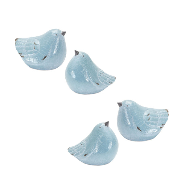 Cracked-Terra-Cotta-Bird-Figurine-with-Distressed-Finish-(Set-of-4)-Figurines