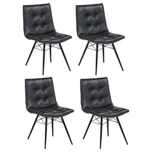 Tufted Back Dining Chairs (Set of 4) - Black