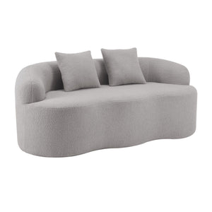 Curved Loveseat Sofa With Round Armrest