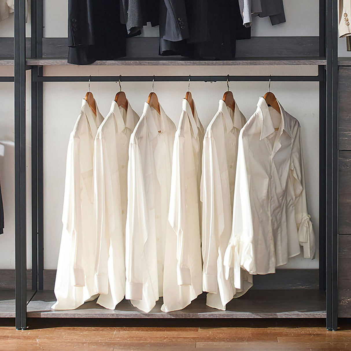 Monica - Walk-In Closet System With Spacious Drawer - Gray