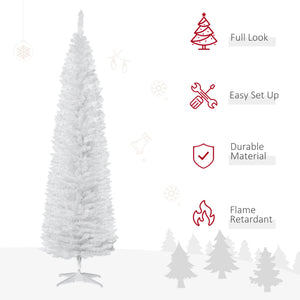 HOMCOM 7' Artificial Pencil Christmas Tree