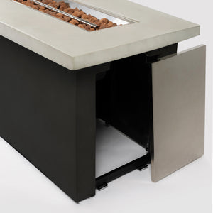 Outdoor 60-Inch Rectangular Dark Grey Concrete Fire Pit Table