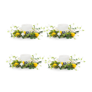 Lemon-and-blue-berry-floral-candle-ring-(set-of-6)-Candles