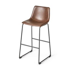 Barstool With Upholstery And Foot Rail - Vintage Brown - Best Buy Furniture