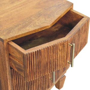 Solid Wood Louvre Bedside Unit