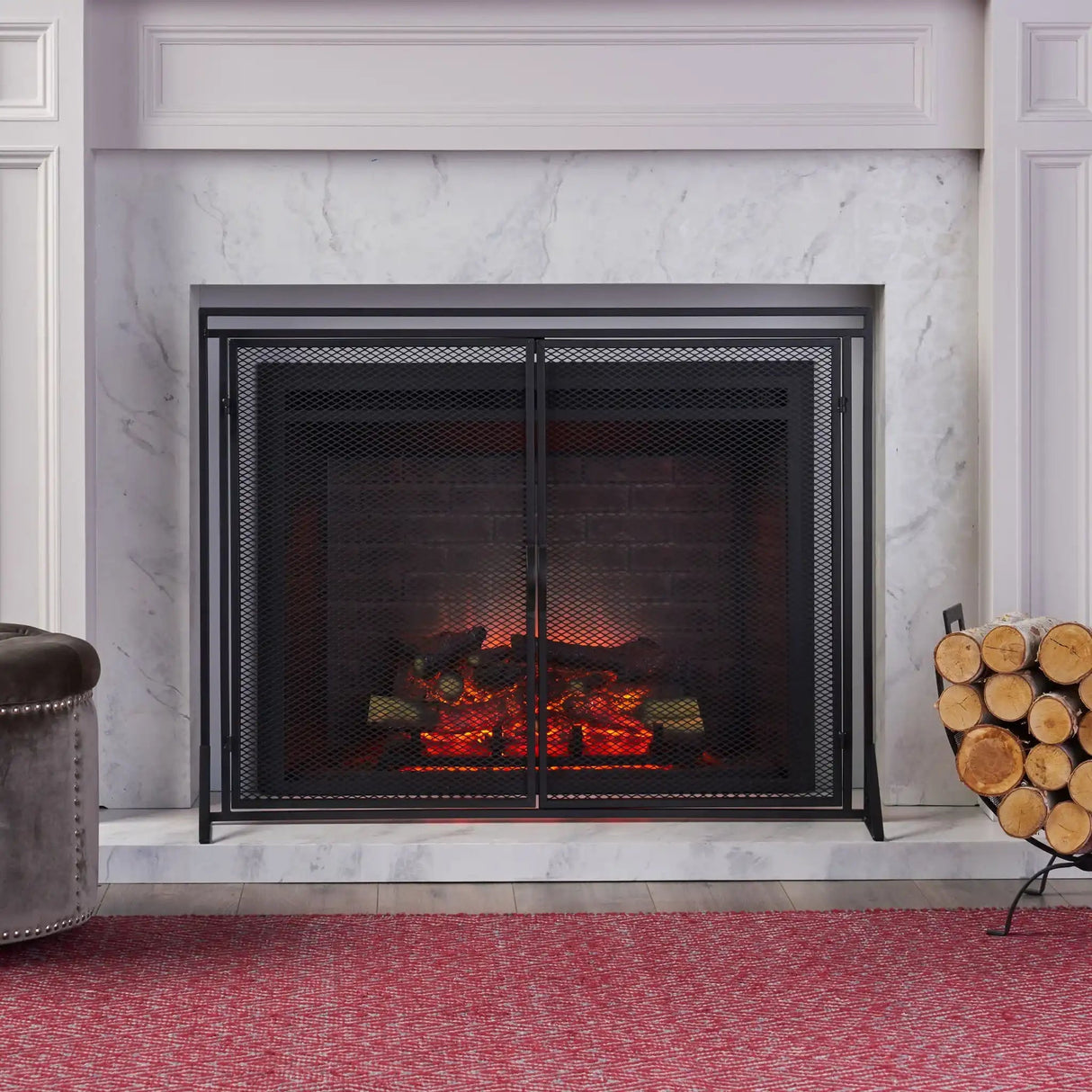 Samantha - Iron Fireplace Screen 2 Door Design - Best Buy Furniture