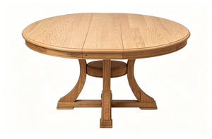 Extendable Round Rubber Wood Dining Table