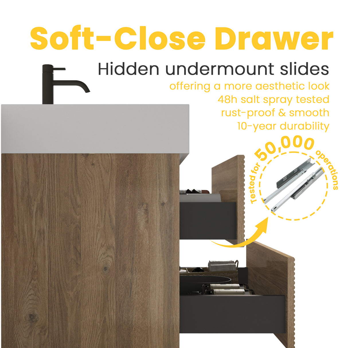 Grace 60" Bathroom Vanity with Double Drawers