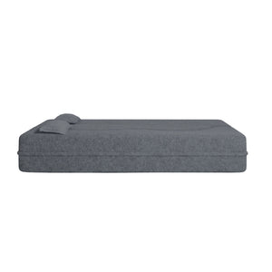 Modern Floor Sofa, With 2 Pillows, Convertible Teddy Fabric Foam Filled Bed